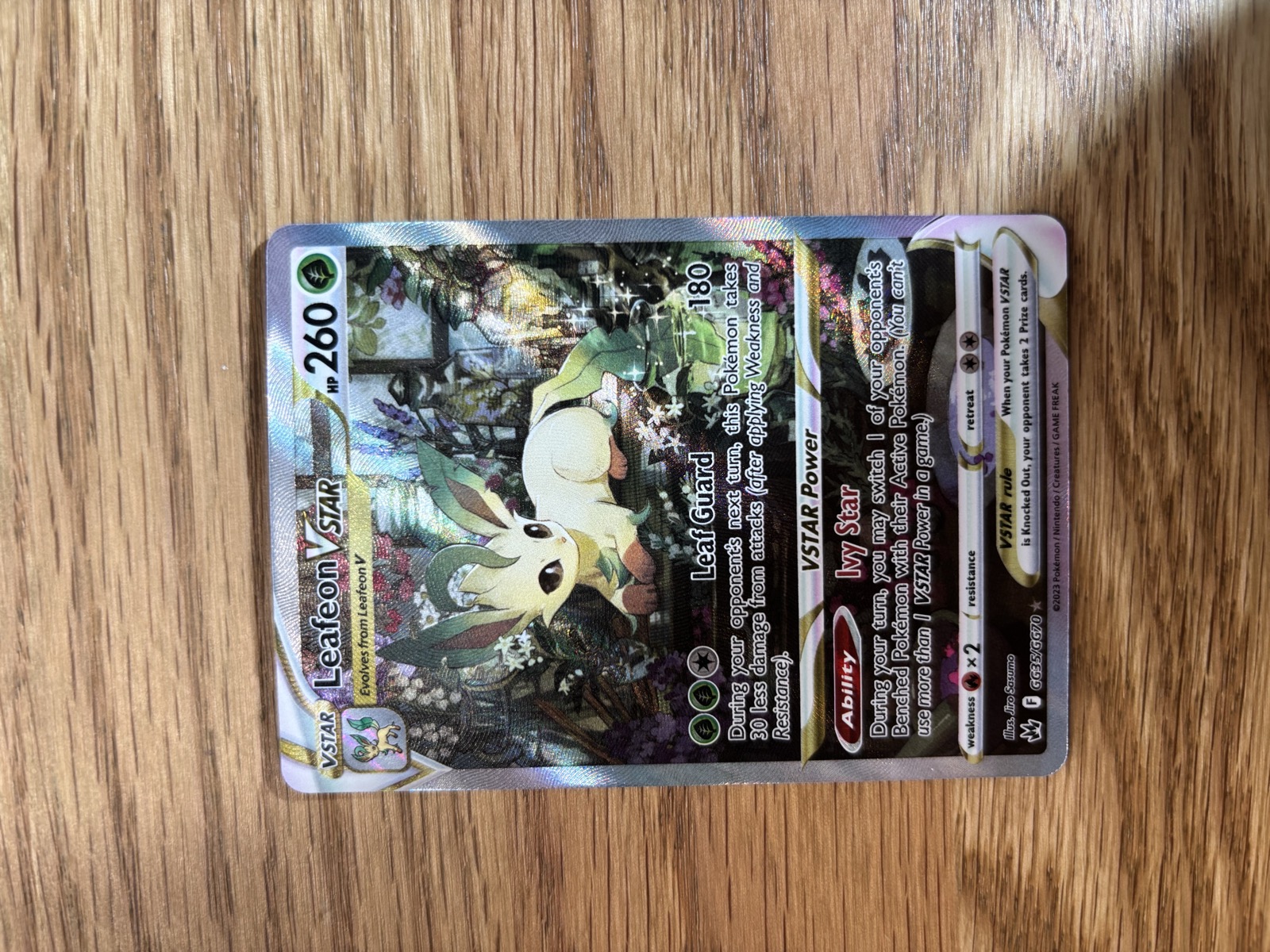 Leafeon VSTAR GG35/GG70 Crown Zenith Galarian Gallery Pokemon Card For Sale Near Mint
